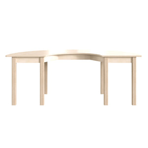 English Elm Bright Beginnings Half Circle Activity Table for Preschool Classrooms - Durable Beech Finish, Safe Design MK-ME088015-GG