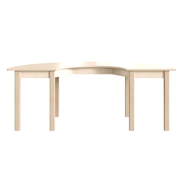 English Elm Bright Beginnings Half Circle Activity Table for Preschool Classrooms - Durable Beech Finish, Safe Design MK-ME088015-GG