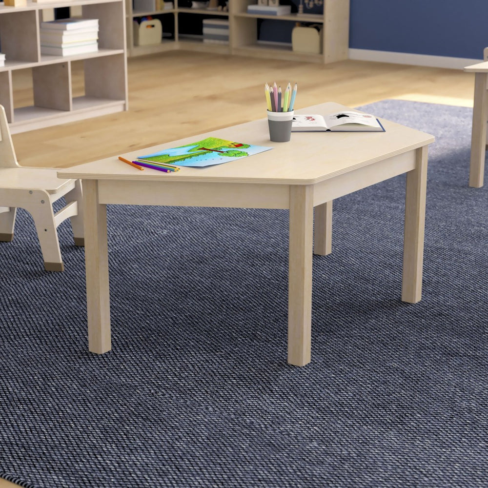 English Elm Bright Beginnings Trapezoid Activity Table for Preschool, Durable Beechwood Design, Ages 3-7 MK-ME088017-GG