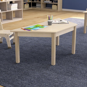 English Elm Bright Beginnings Trapezoid Activity Table for Preschool, Durable Beechwood Design, Ages 3-7 MK-ME088017-GG