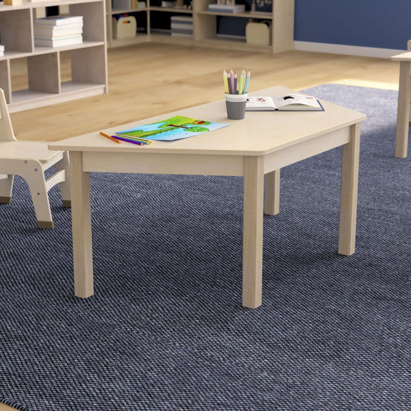 English Elm Bright Beginnings Trapezoid Activity Table for Preschool, Durable Beechwood Design, Ages 3-7 MK-ME088017-GG