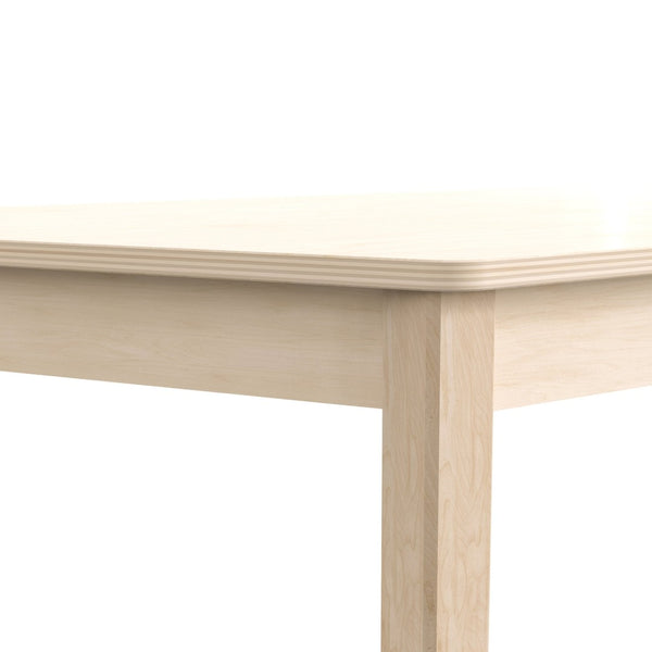 English Elm Bright Commercial-Grade Wooden Trapezoid Activity Table for Preschool, Beech Finish, Safe & Durable MK-ME088018-GG