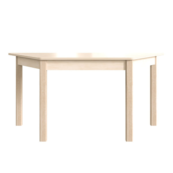 English Elm Bright Commercial-Grade Wooden Trapezoid Activity Table for Preschool, Beech Finish, Safe & Durable MK-ME088018-GG