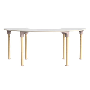 English Elm Bright Beginnings 59" Adjustable Height Half Circle Activity Table for Classrooms, Playrooms, Kids MK-ME088020-GG