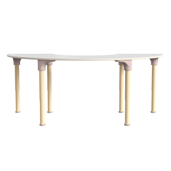 English Elm Bright Beginnings 59" Adjustable Height Half Circle Activity Table for Classrooms, Playrooms, Kids MK-ME088020-GG