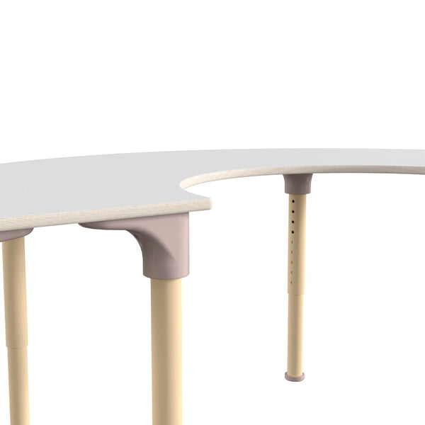 English Elm Bright Beginnings 59" Adjustable Height Half Circle Activity Table for Classrooms, Playrooms, Kids MK-ME088020-GG