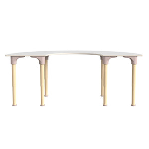 English Elm Bright Beginnings 59" Adjustable Height Half Circle Activity Table for Classrooms, Playrooms, Kids MK-ME088020-GG