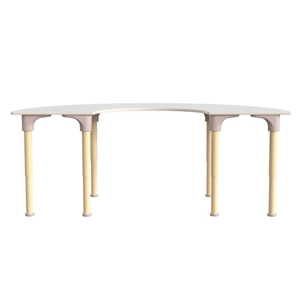 English Elm Bright Beginnings 59" Adjustable Height Half Circle Activity Table for Classrooms, Playrooms, Kids MK-ME088020-GG