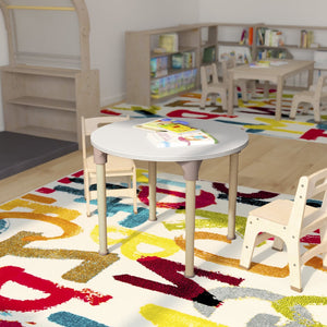 English Elm Bright Beginnings 33" Round Adjustable Classroom Activity Table for Kids - Durable & Versatile Design MK-ME088022-GG