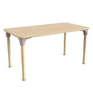 English Elm Bright Classroom Adjustable Height Activity Table - 23.5" x 47" - Durable Beech Design for Kids MK-ME088025-GG