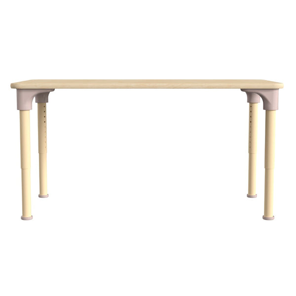 English Elm Bright Classroom Adjustable Height Activity Table - 23.5" x 47" - Durable Beech Design for Kids MK-ME088025-GG