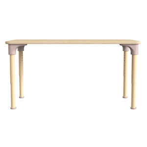 English Elm Bright Classroom Adjustable Height Activity Table - 23.5" x 47" - Durable Beech Design for Kids MK-ME088025-GG