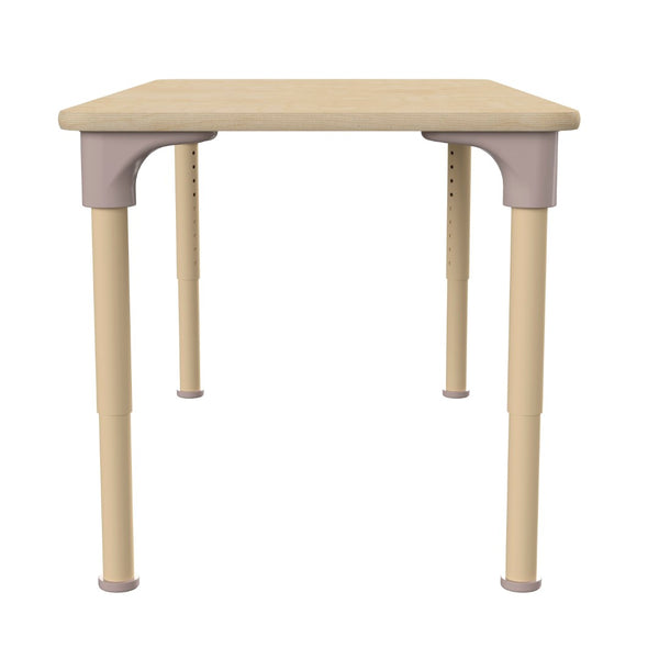 English Elm Bright Classroom Adjustable Height Activity Table - 23.5" x 47" - Durable Beech Design for Kids MK-ME088025-GG