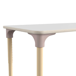 English Elm Bright Classroom Activity Table - 23.5" x 47" Adjustable Height for Kids, Beech/White Finish, Durable! MK-ME088026-GG