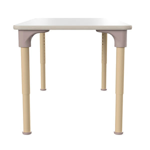 English Elm Bright Classroom Activity Table - 23.5" x 47" Adjustable Height for Kids, Beech/White Finish, Durable! MK-ME088026-GG