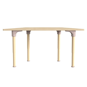 English Elm Bright Beginnings 47" Adjustable Height Classroom Trapezoid Table - Durable Beech Top & Metal Legs MK-ME088027-GG