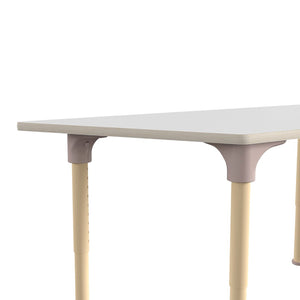 English Elm Bright Beginnings 47" Adjustable Height Wooden Trapezoid Table - Perfect for Classroom Activities & Growth MK-ME088028-GG