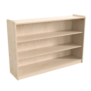 English Elm Bright Beginnings Extra Wide 3 Shelf Wooden Classroom Storage Unit - Safe, Durable, Kid-Friendly Design MK-ME088029-GG