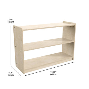 English Elm Bright Beginnings Extra Wide 2-Shelf Classroom Storage Unit - Durable, Safe, Kid-Friendly Design! MK-ME088030-GG