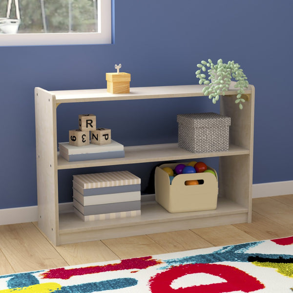 English Elm Bright Beginnings Extra Wide 2-Shelf Classroom Storage Unit - Durable, Safe, Kid-Friendly Design! MK-ME088030-GG