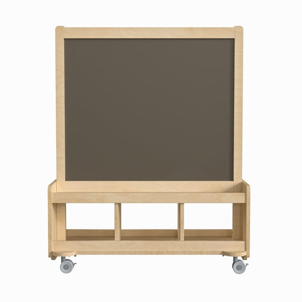 English Elm Bright Beginnings Mobile Art Station for 2 – Dual-Sided Chalkboard & Whiteboard with Storage & Wheels MK-ME09050-GG