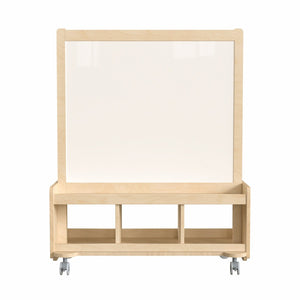 English Elm Bright Beginnings Mobile Art Station for 2 – Dual-Sided Chalkboard & Whiteboard with Storage & Wheels MK-ME09050-GG