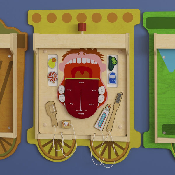 English Elm Bright Beginnings STEAM Wall Activity Board - Dental Hygiene Learning Tool with Durable Design & Fun Colors MK-ME10346-GG