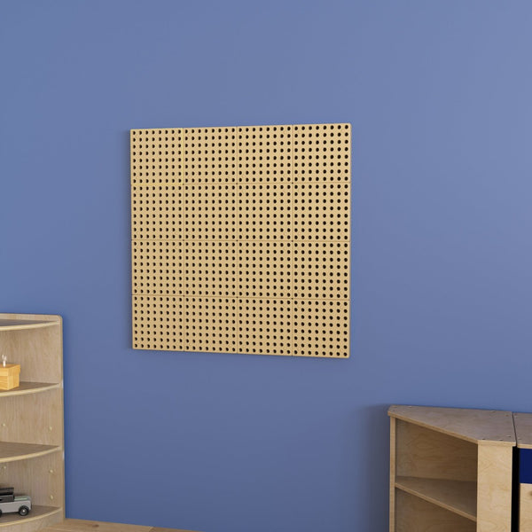 English Elm Bright Beginnings Modular STEAM Wall Peg System Panel - Durable 31.5" Learning Surface for Classrooms MK-ME10964-GG