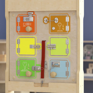 English Elm Bright Beginnings STEAM Wall Activity Board - Durable Birch Design for Hands-On Learning & Play MK-ME12531-GG