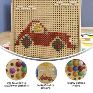 English Elm Bright Beginnings 512-Piece Multicolor Peg Set for Modular STEAM Walls - Hands-On Learning Fun! MK-ME12746-GG