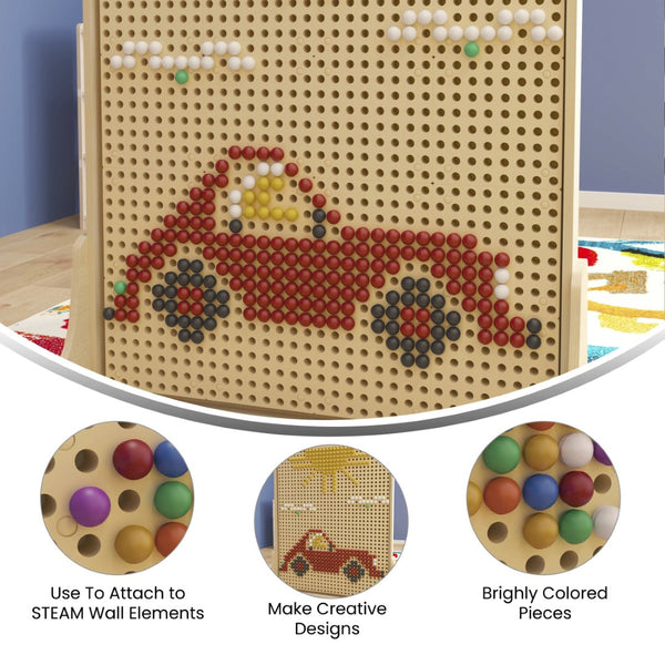 English Elm Bright Beginnings 512-Piece Multicolor Peg Set for Modular STEAM Walls - Hands-On Learning Fun! MK-ME12746-GG