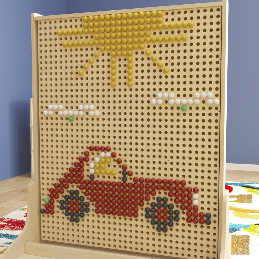 English Elm Bright Beginnings 512-Piece Multicolor Peg Set for Modular STEAM Walls - Hands-On Learning Fun! MK-ME12746-GG