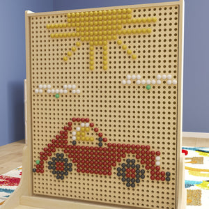 English Elm Bright Beginnings 512-Piece Multicolor Peg Set for Modular STEAM Walls - Hands-On Learning Fun! MK-ME12746-GG