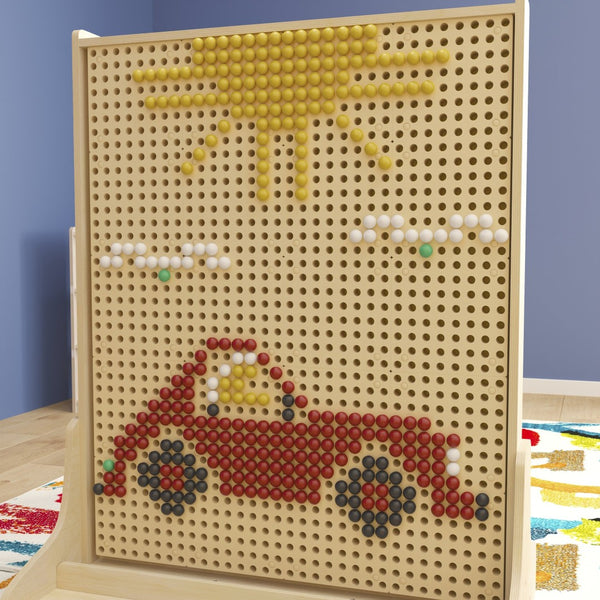 English Elm Bright Beginnings 512-Piece Multicolor Peg Set for Modular STEAM Walls - Hands-On Learning Fun! MK-ME12746-GG