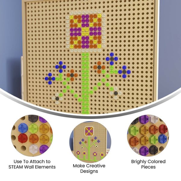 English Elm Bright Beginnings 512-Piece Commercial Grade Screw Accessory Pack for Engaging STEAM Learning Activities MK-ME12920-GG