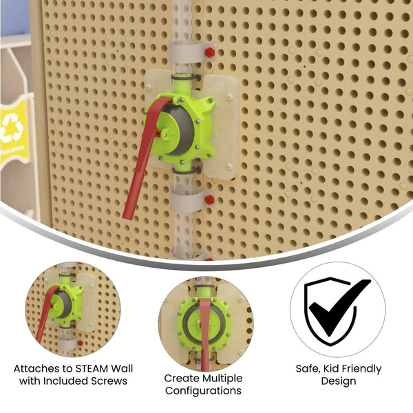 English Elm Bright Beginnings 10-Piece Pipe Builder Pump Set for Interactive STEAM Learning & Creative Play MK-ME13149-GG