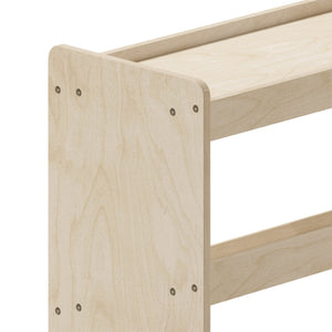 English Elm Bright Mobile Classroom Storage Cart - 3 Angled Shelves, Locking Wheels, Kid-Friendly Design, Natural Finish MK-ME13705-GG