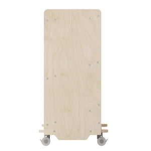 English Elm Bright Mobile Classroom Storage Cart - 3 Angled Shelves, Locking Wheels, Kid-Friendly Design, Natural Finish MK-ME13705-GG