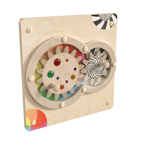 English Elm Bright Beginnings Commercial-Grade STEAM Wall Activity Board with Gears for Hands-On Learning Fun MK-ME14719-GG