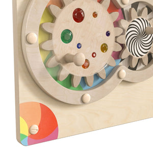 English Elm Bright Beginnings Commercial-Grade STEAM Wall Activity Board with Gears for Hands-On Learning Fun MK-ME14719-GG