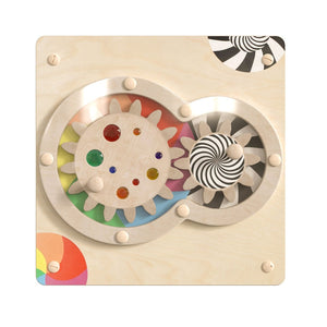 English Elm Bright Beginnings Commercial-Grade STEAM Wall Activity Board with Gears for Hands-On Learning Fun MK-ME14719-GG