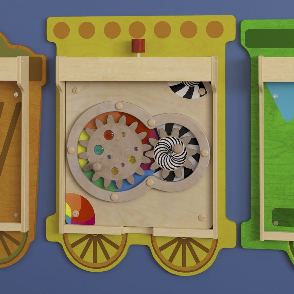 English Elm Bright Beginnings Commercial-Grade STEAM Wall Activity Board with Gears for Hands-On Learning Fun MK-ME14719-GG