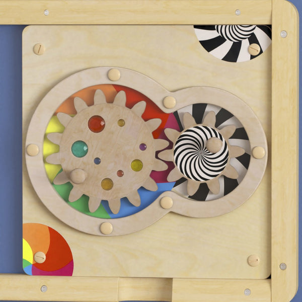English Elm Bright Beginnings Commercial-Grade STEAM Wall Activity Board with Gears for Hands-On Learning Fun MK-ME14719-GG