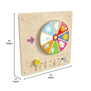 English Elm Bright Beginnings STEAM Wall Activity Board - Durable Weather Concepts Panel for Preschool Learning MK-ME16393-GG