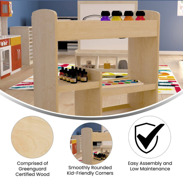English Elm Bright Beginnings Mobile Storage Cart with 14 Round Compartments & Locking Wheels for Classrooms MK-ME16614-GG