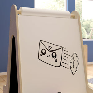 English Elm Bright Beginnings Mobile Dual-Sided Art Station for 2 Students – Locking Wheels & Storage Solutions! MK-ME16768-GG