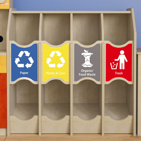 English Elm Bright Beginnings Wooden Pretend Play Recycling Station – Durable, Engaging, & Educational for Kids MK-ME17154-GG
