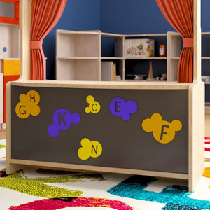 English Elm Bright Beginnings Wooden Puppet Theater with Magnetic Chalkboard & Removable Curtains for Kids' Play MK-ME19202-GG