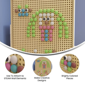 English Elm Bright Beginnings 64-Piece Jumbo Peg Set - Durable Pastel Accessories for Creative STEAM Learning Fun! MK-ME21120-GG