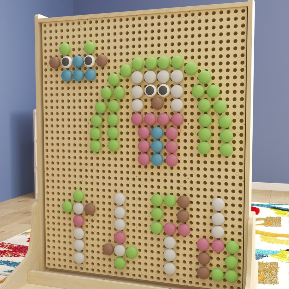 English Elm Bright Beginnings 64-Piece Jumbo Peg Set - Durable Pastel Accessories for Creative STEAM Learning Fun! MK-ME21120-GG